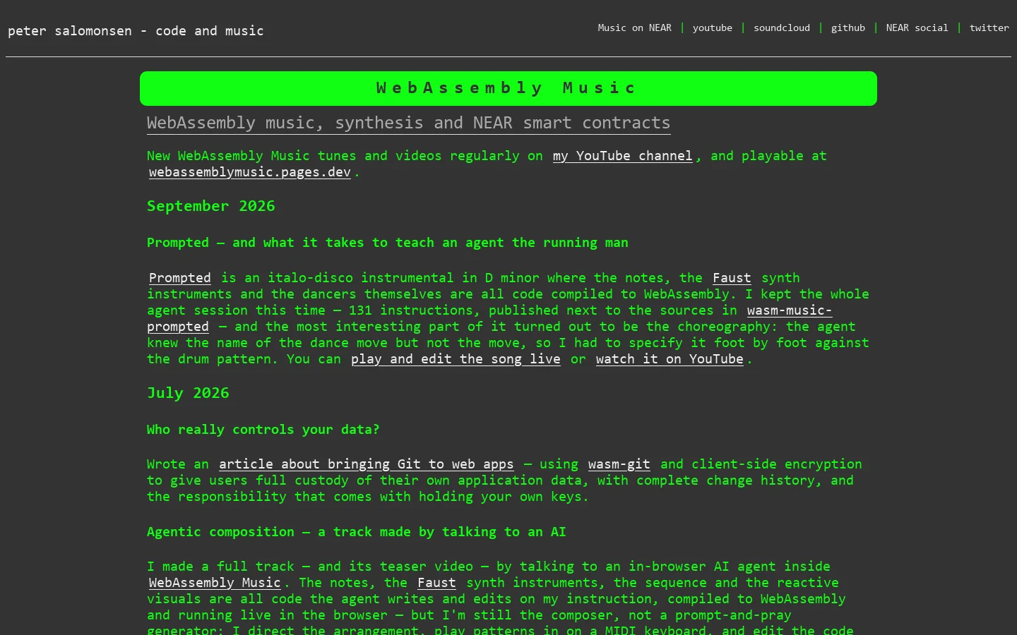 Peter Salomonsen Homepage screenshot
