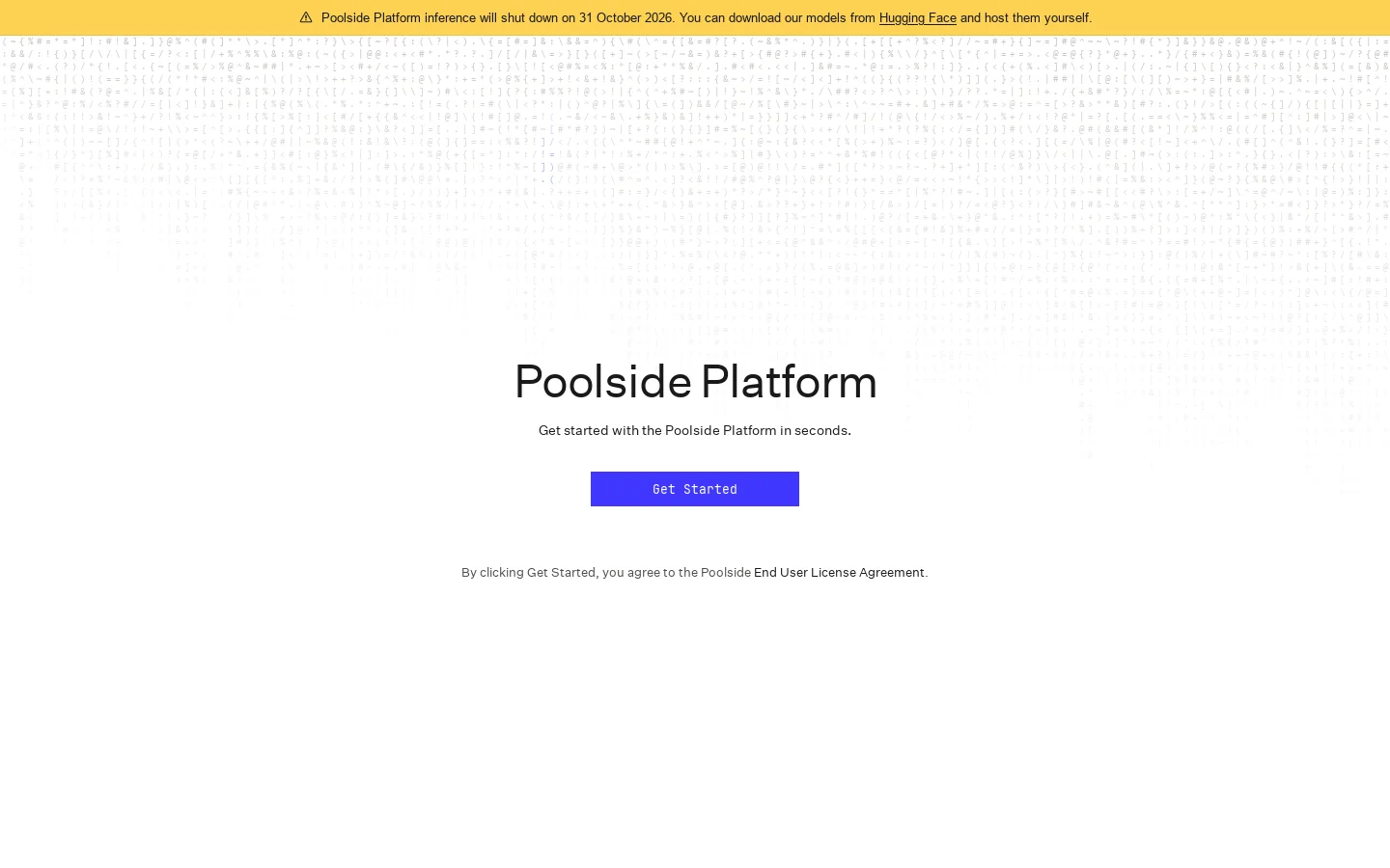 Poolside Platform Homepage screenshot