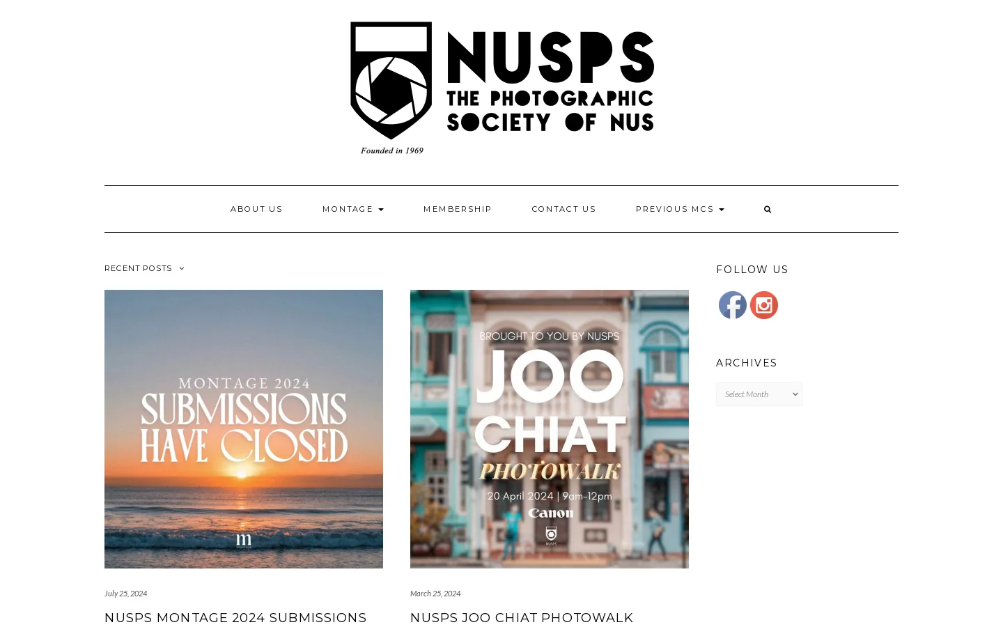 NUSPS Homepage screenshot