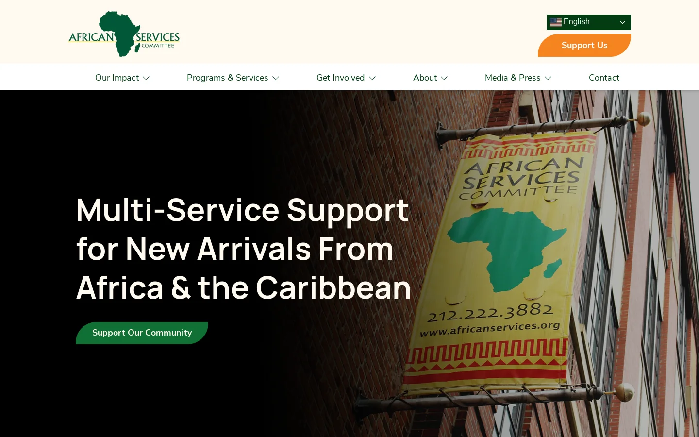 Multi-Service Support for the African Diaspora Community in NYC Homepage screenshot