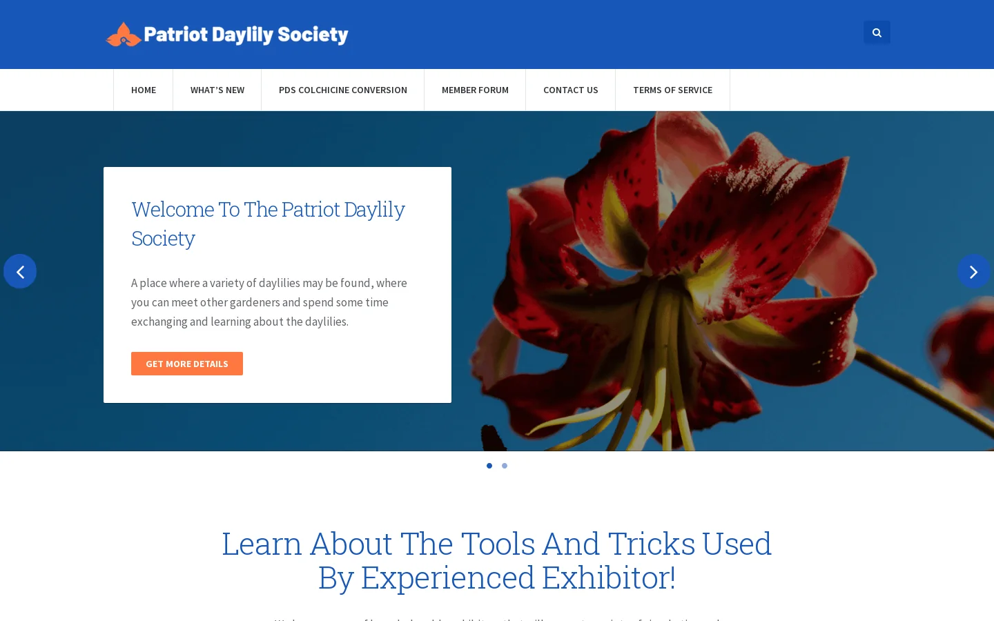 Patriot Daylily Society Homepage screenshot