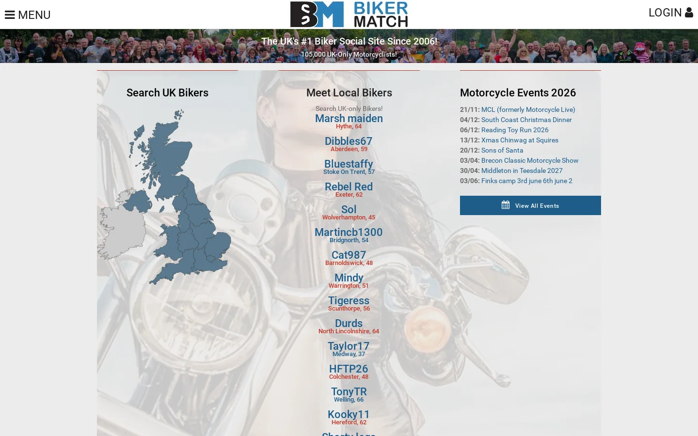Biker Match-Free Motorcycle Social & Biker Dating [95,179 Members] Homepage screenshot