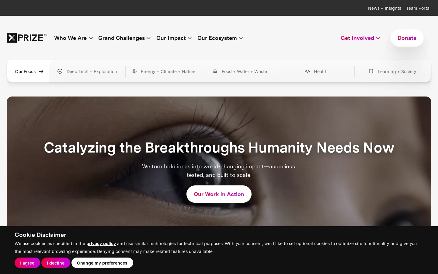 XPRIZE Foundation Homepage screenshot