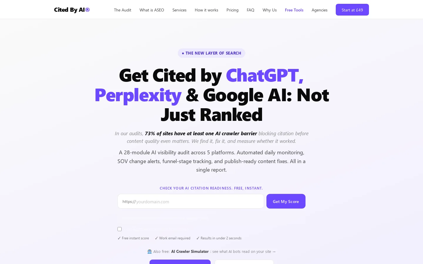 Cited By AI® Homepage screenshot