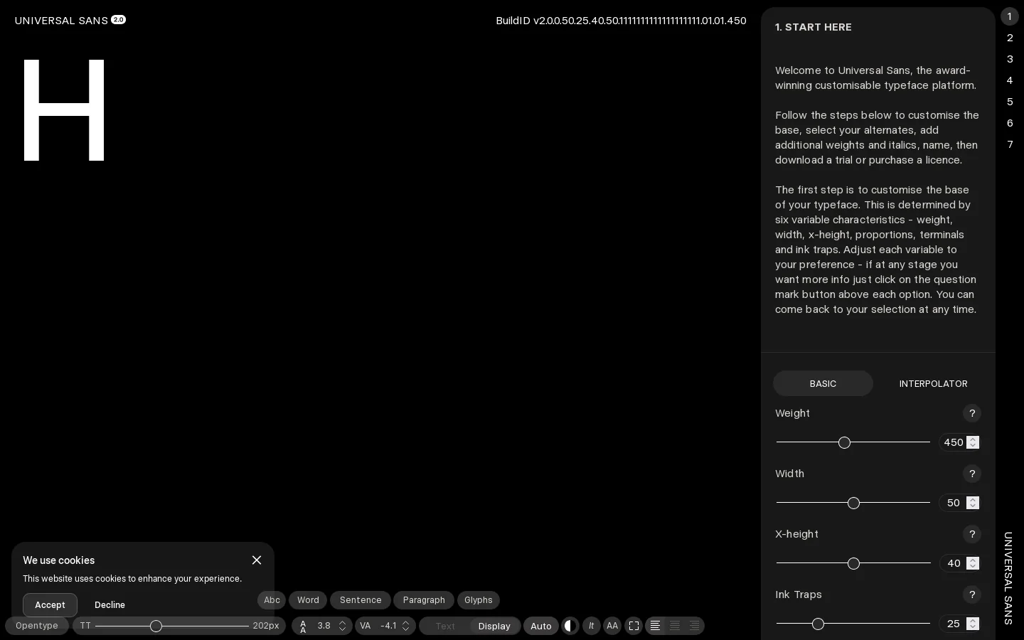 Universal Sans Homepage screenshot