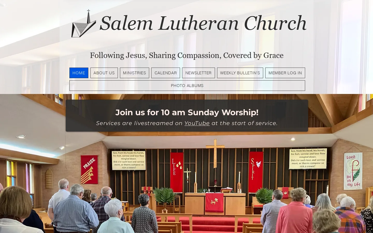 Salem Lutheran Church Homepage screenshot