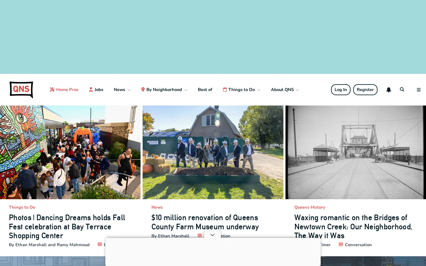 QNS Homepage screenshot