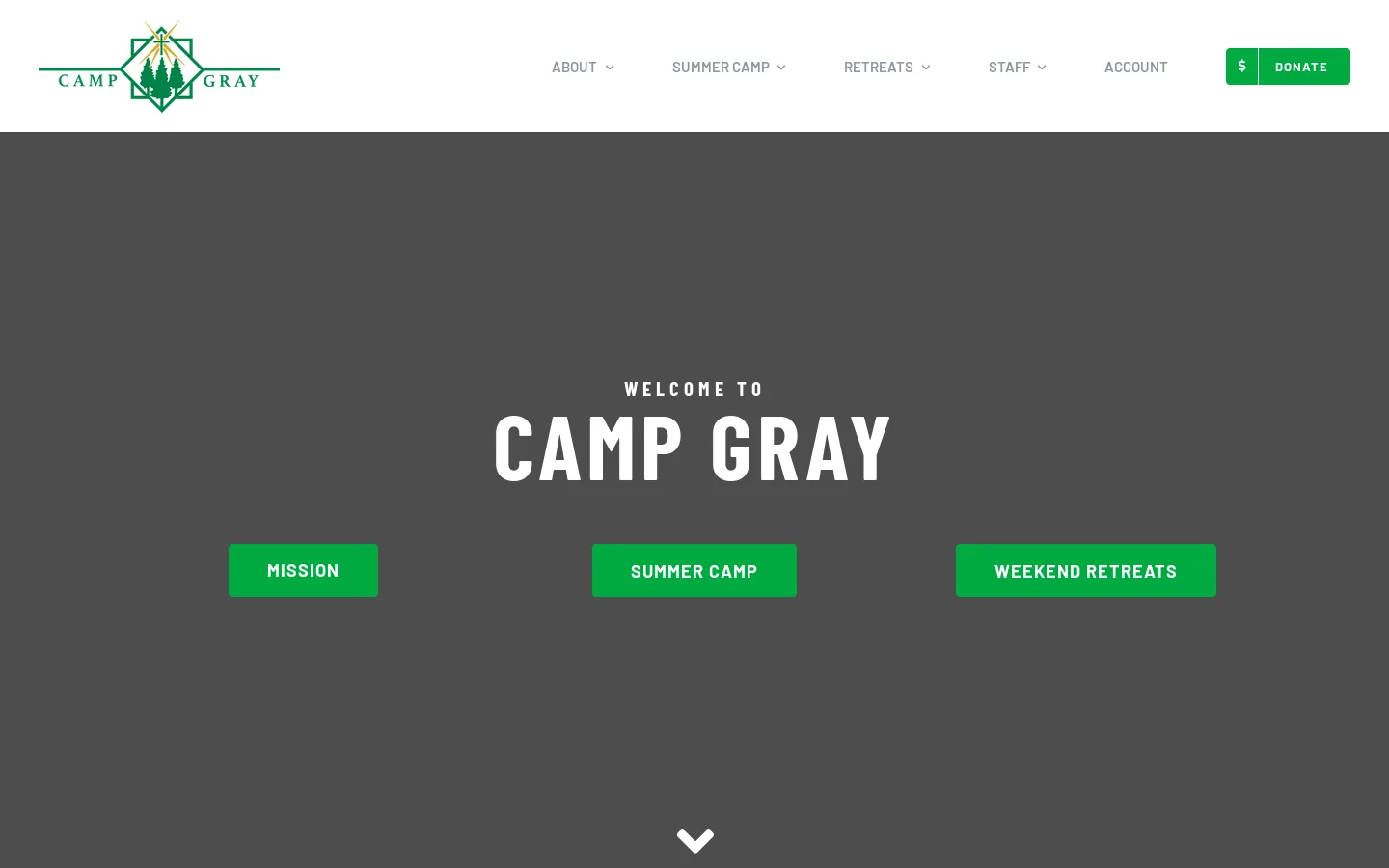 Camp Gray Homepage screenshot