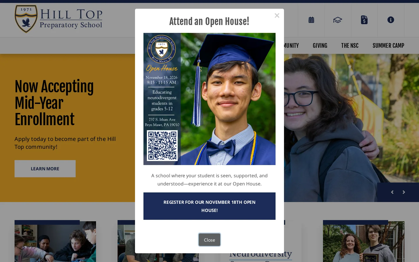 Hill Top Preparatory School Homepage screenshot