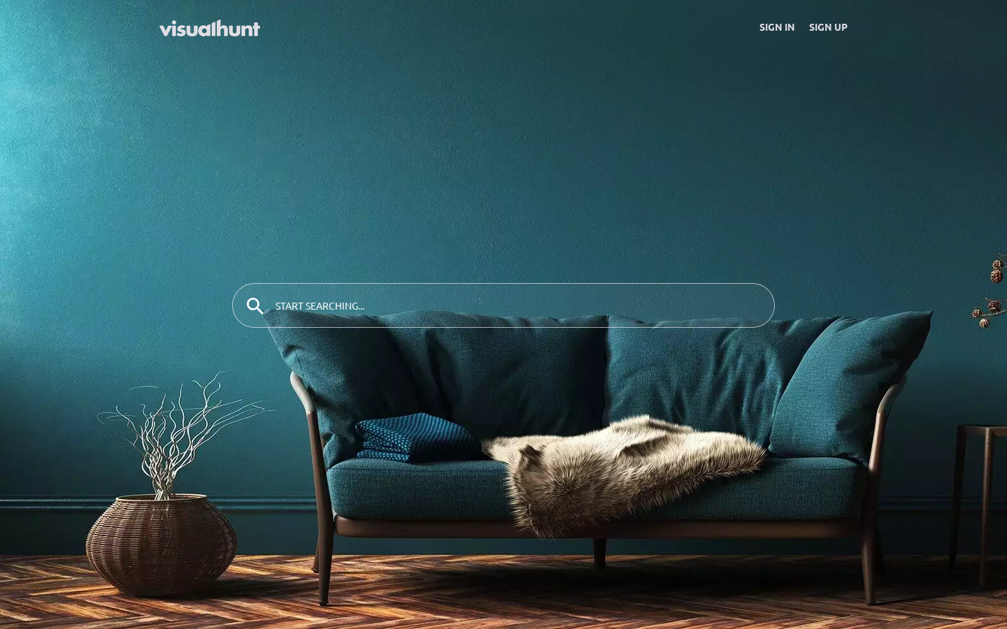 VisualHunt Homepage screenshot