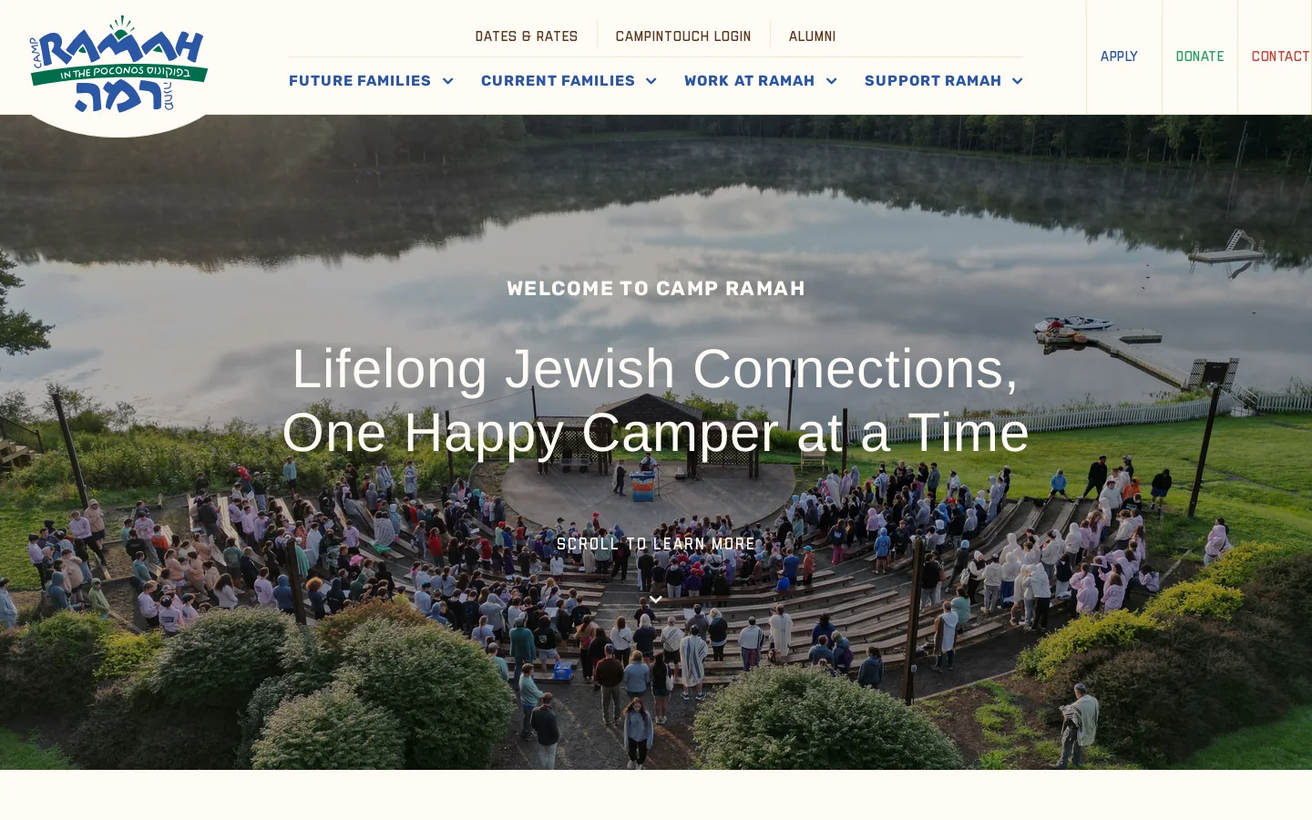 Camp Ramah in the Poconos | Camp Ramah in the Poconos | Home Homepage screenshot