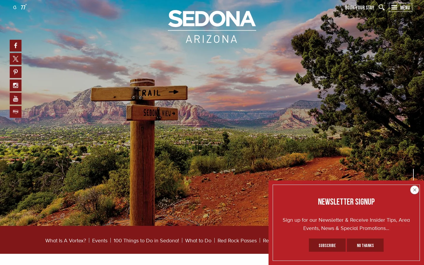 Visit Sedona Homepage screenshot
