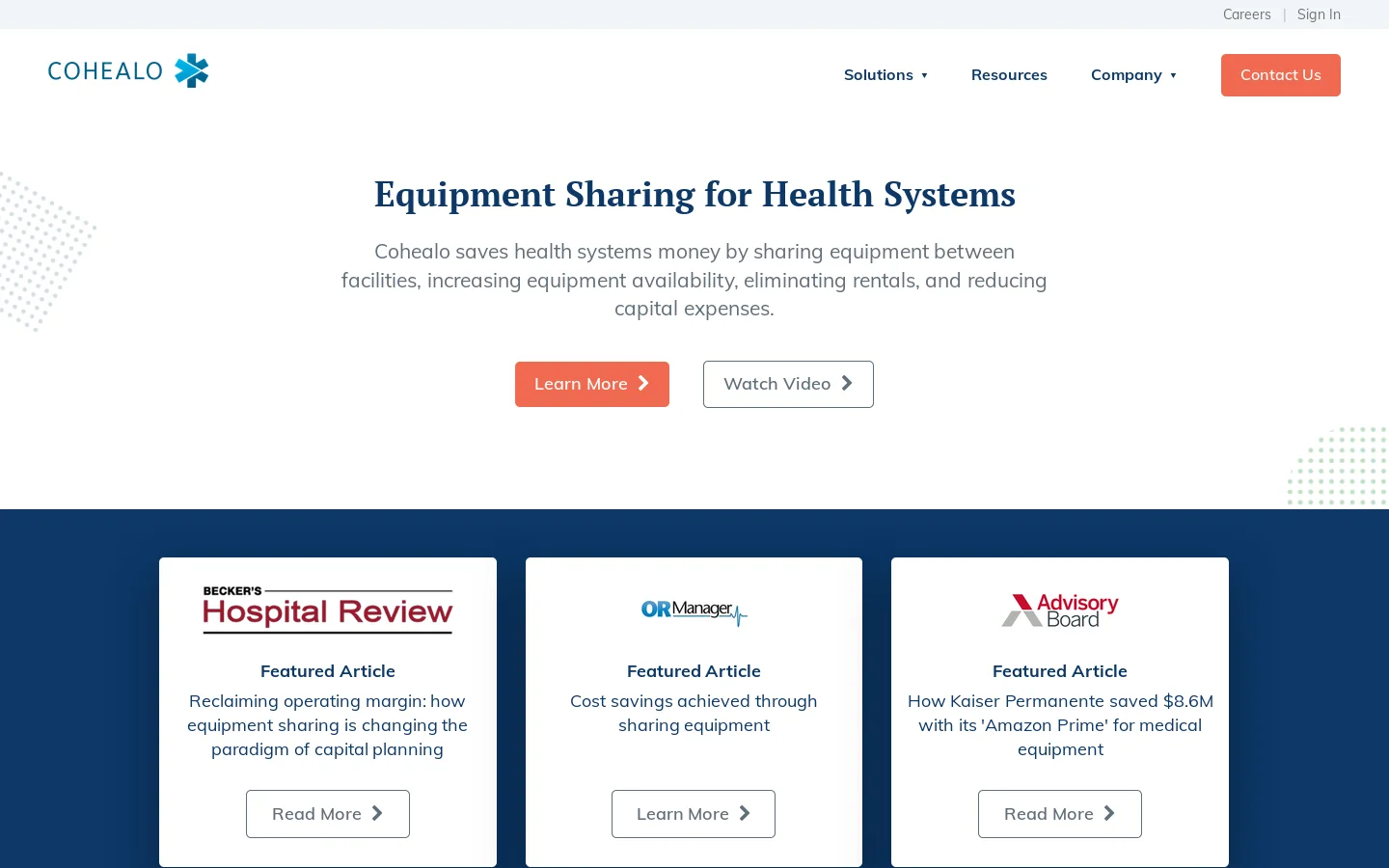 Cohealo Homepage screenshot