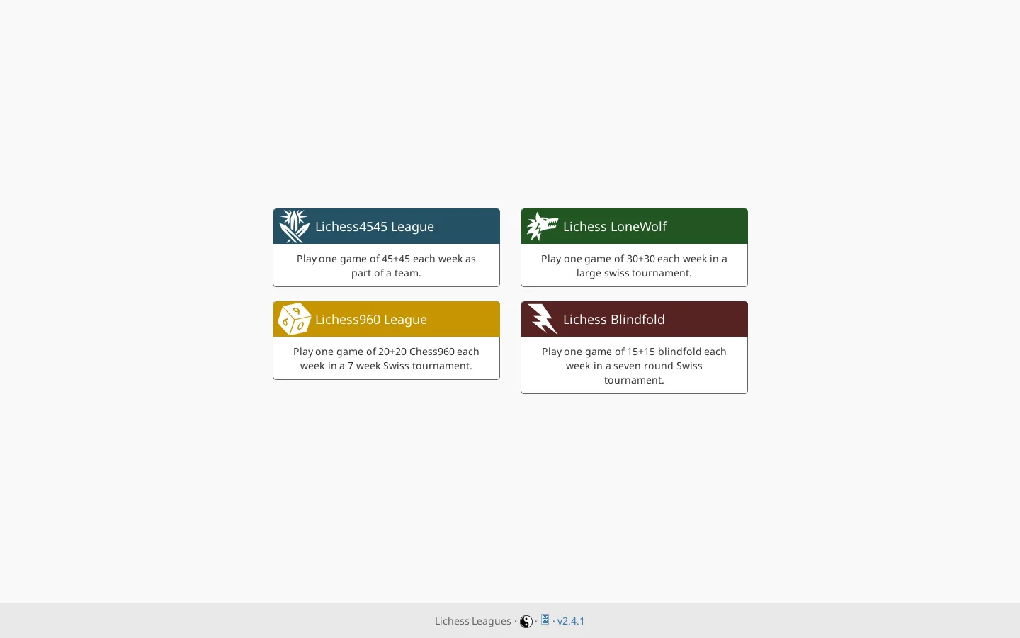 Lichess Leagues Homepage screenshot