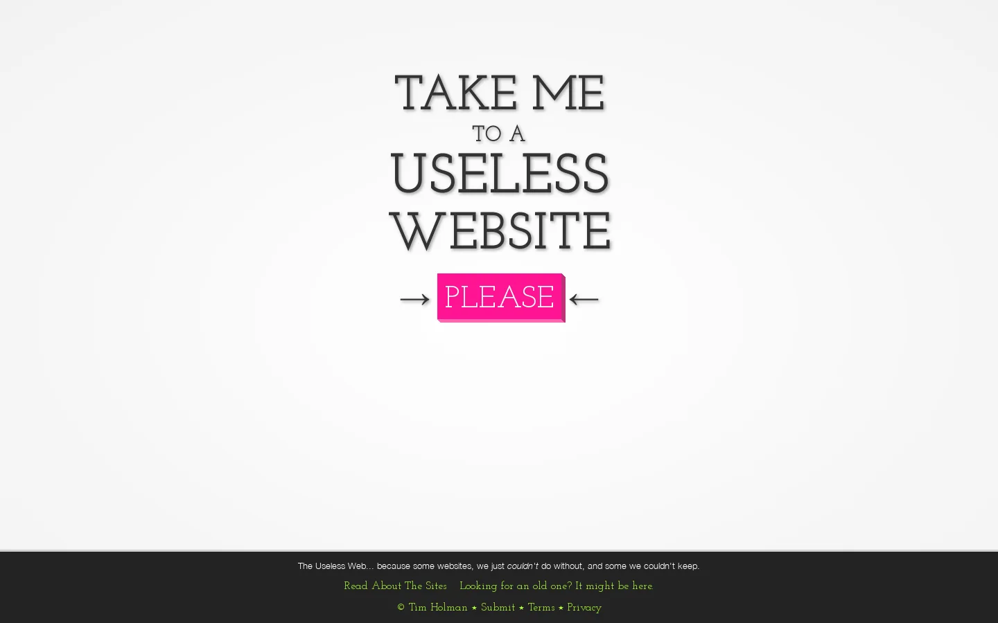 The Useless Web Homepage screenshot