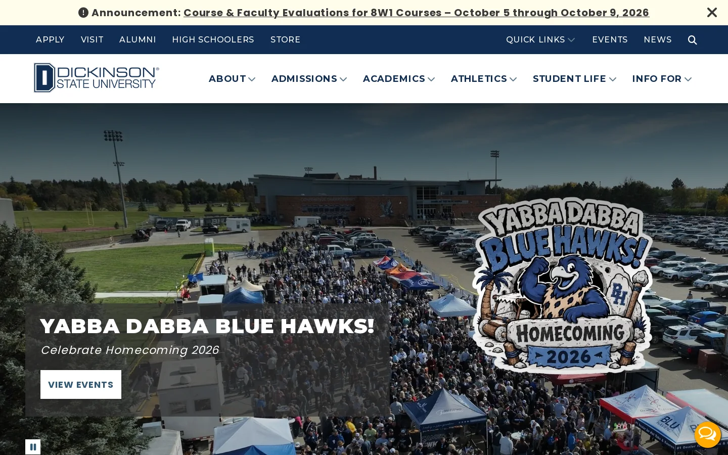 Dickinson State University Homepage screenshot