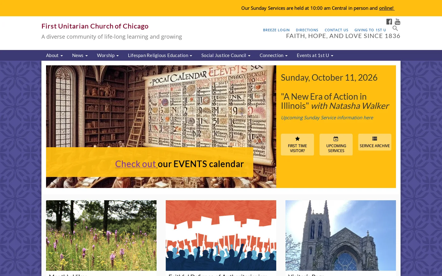 Home - First Unitarian Church of Chicago Homepage screenshot