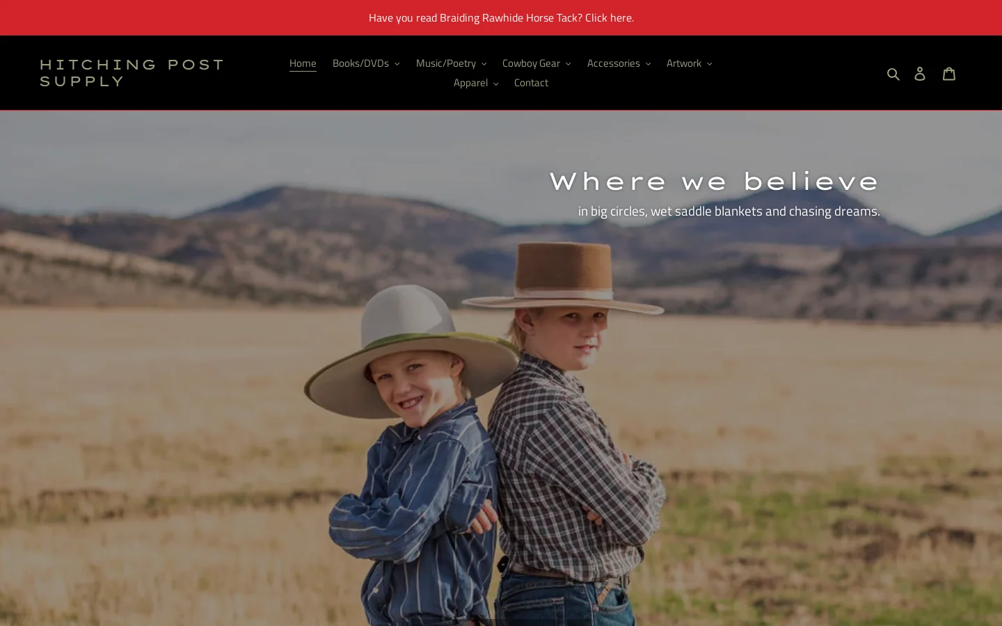 Hitching Post Supply- Horsehair, Mohair, Gear, Media and more! Homepage screenshot