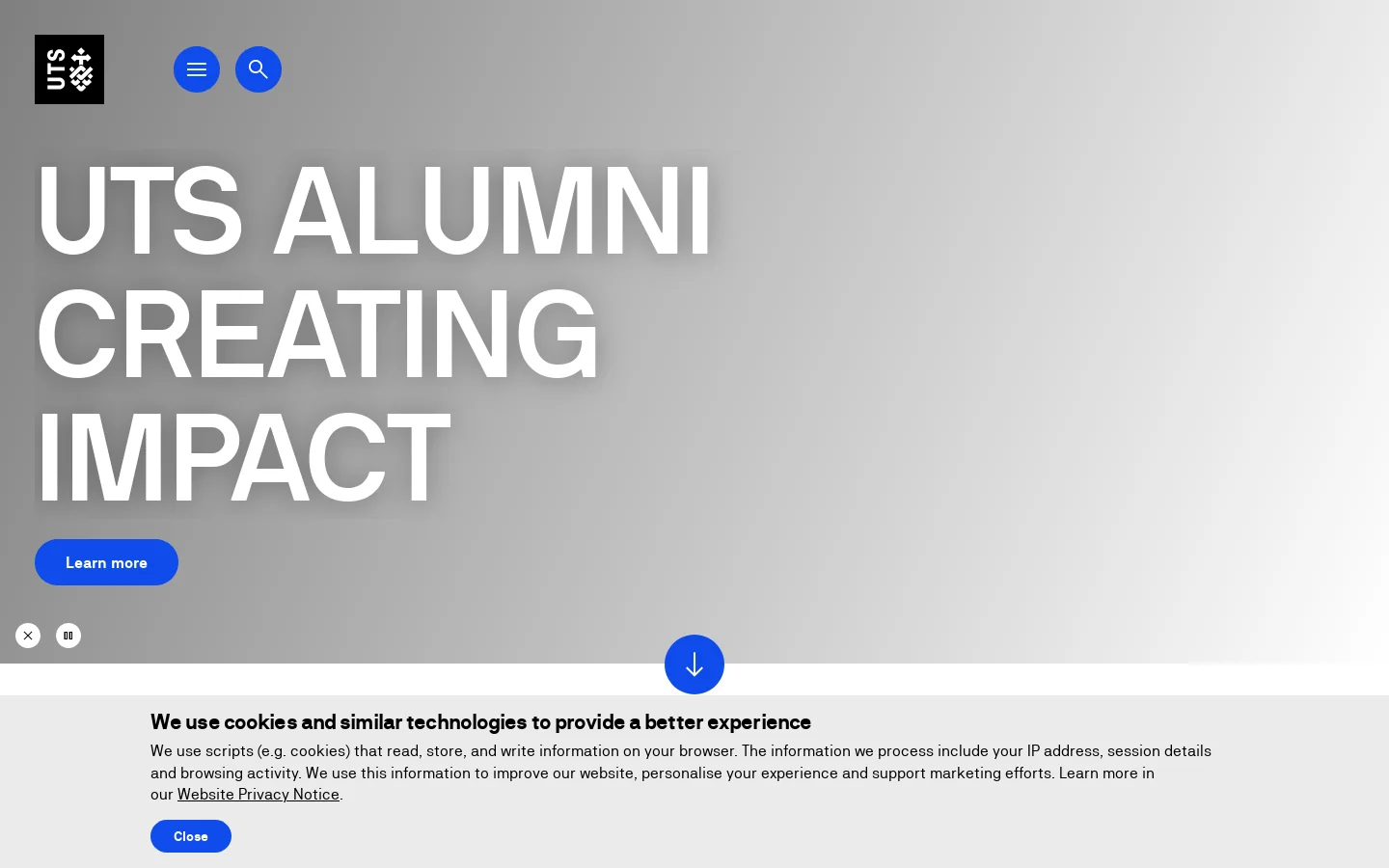 UTS Faculty of Science Homepage screenshot