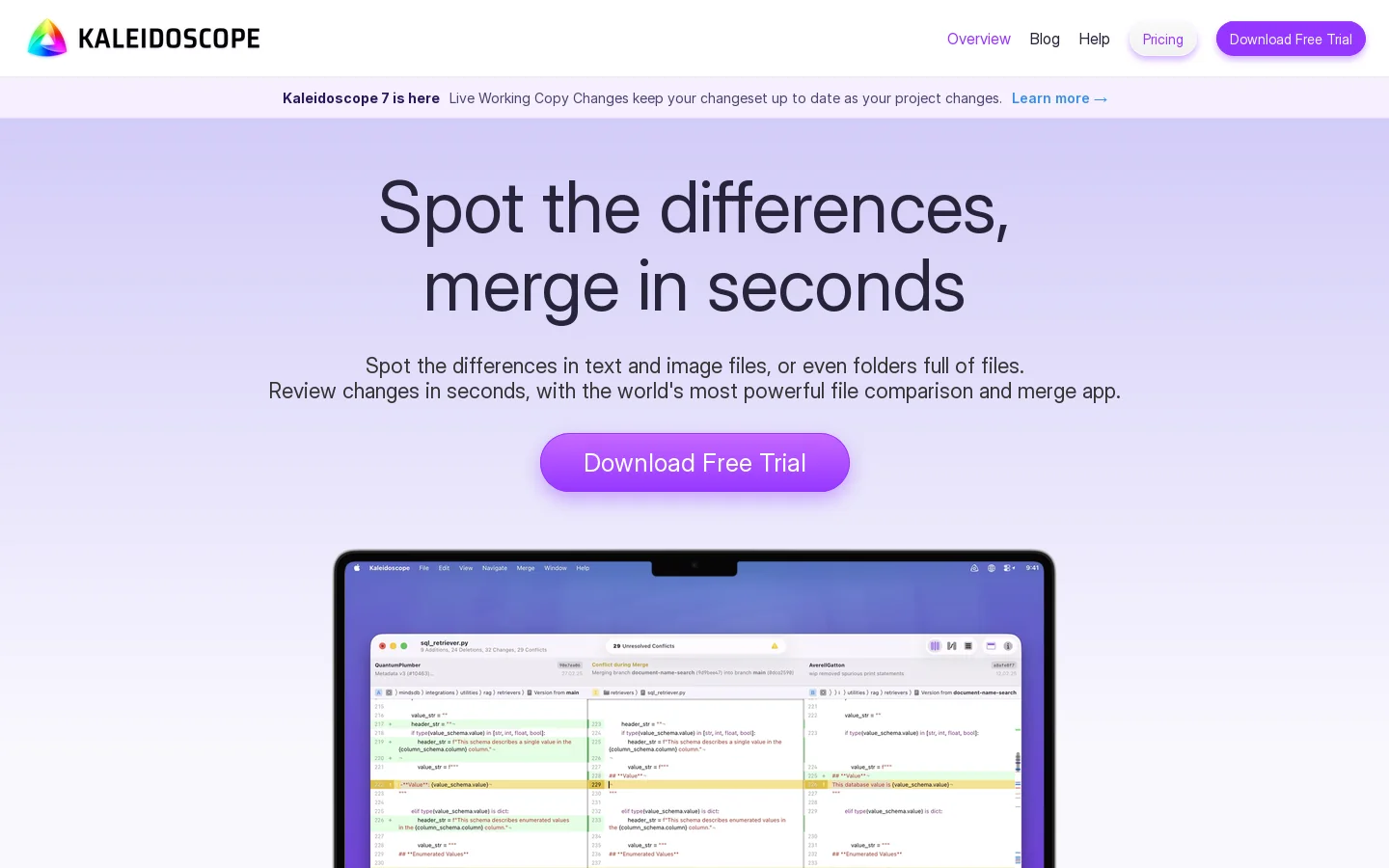 Kaleidoscope Homepage screenshot
