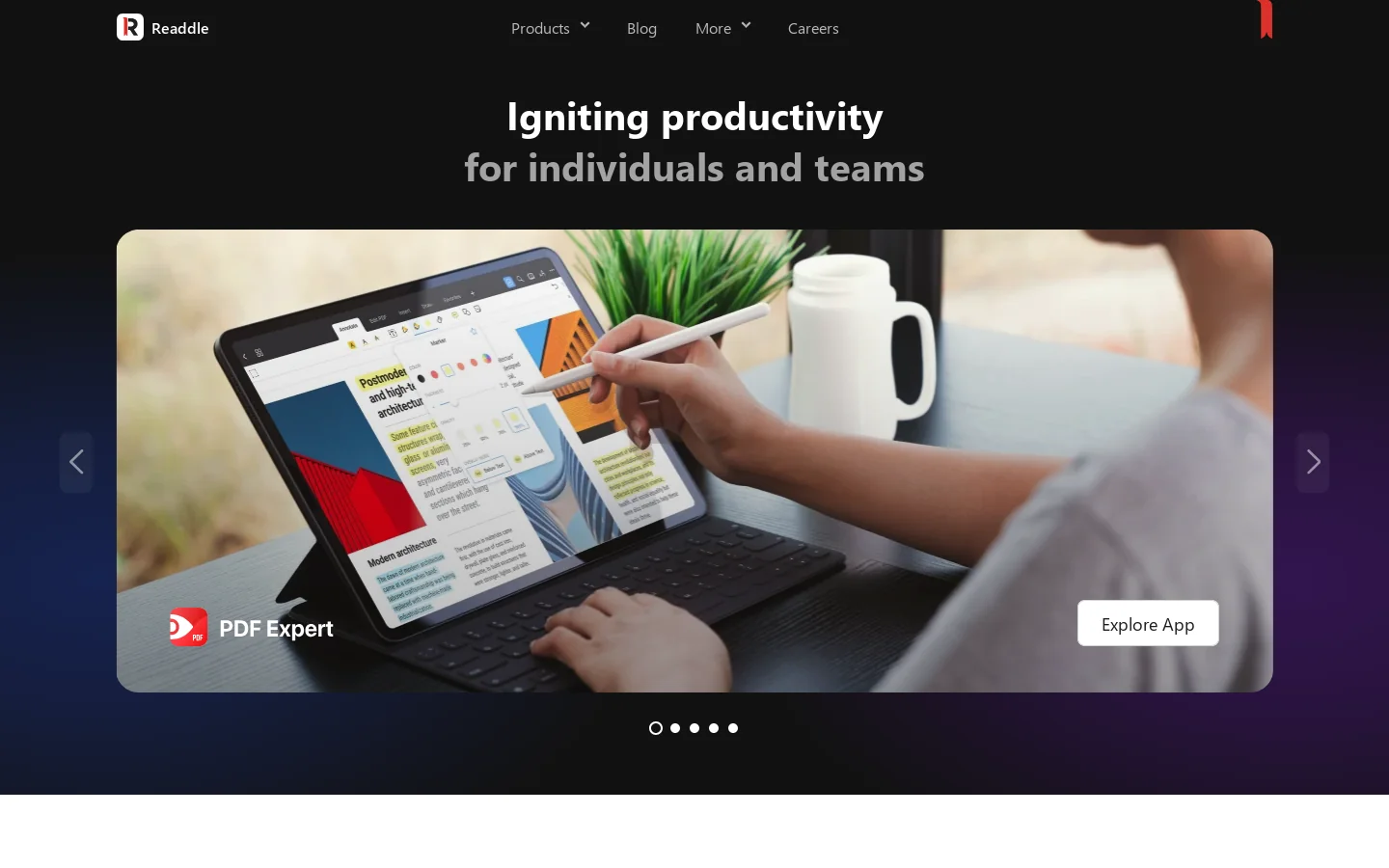 Readdle Homepage screenshot
