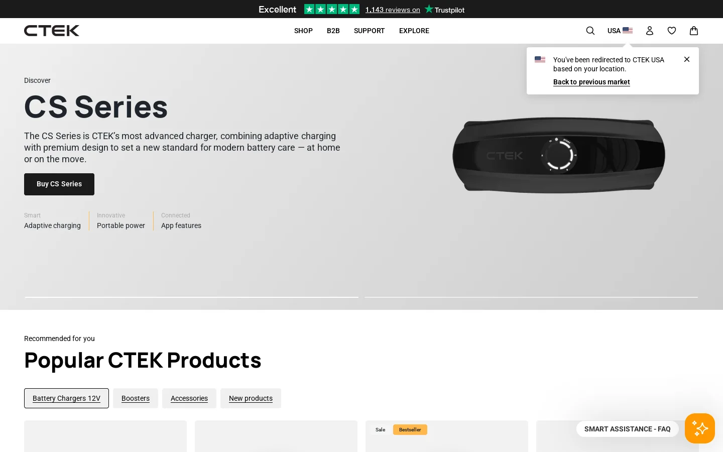 CTEK Homepage screenshot