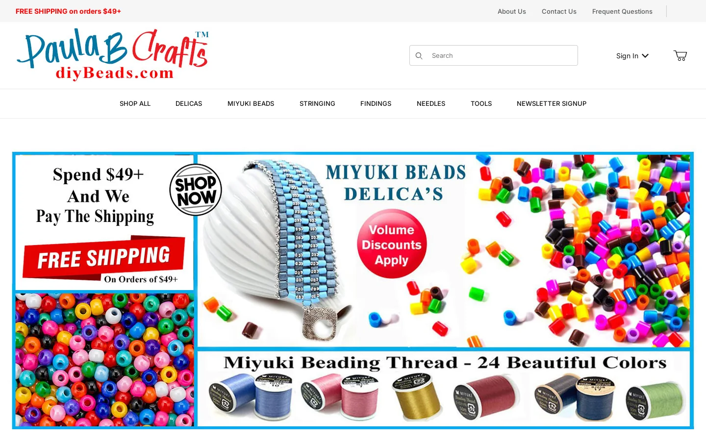 www.diybeads.com Homepage screenshot