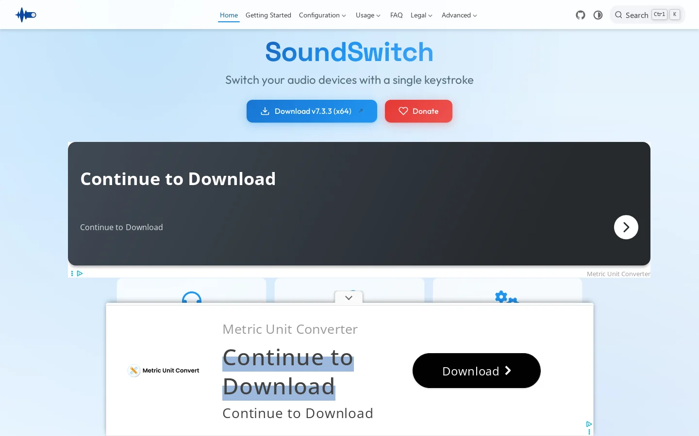 SoundSwitch Homepage screenshot