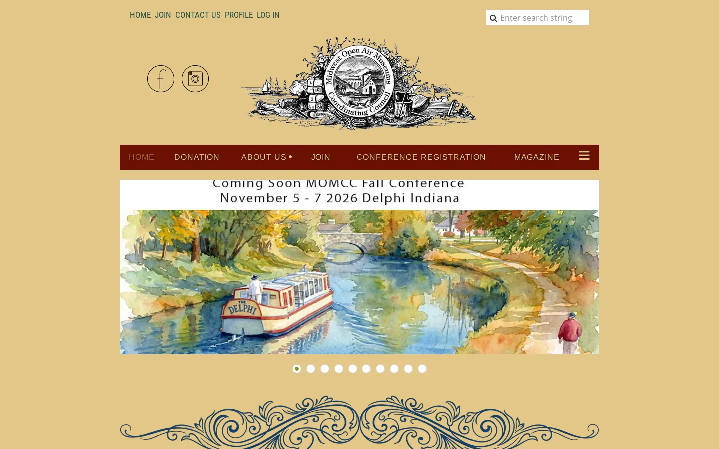 MOMCC Homepage screenshot