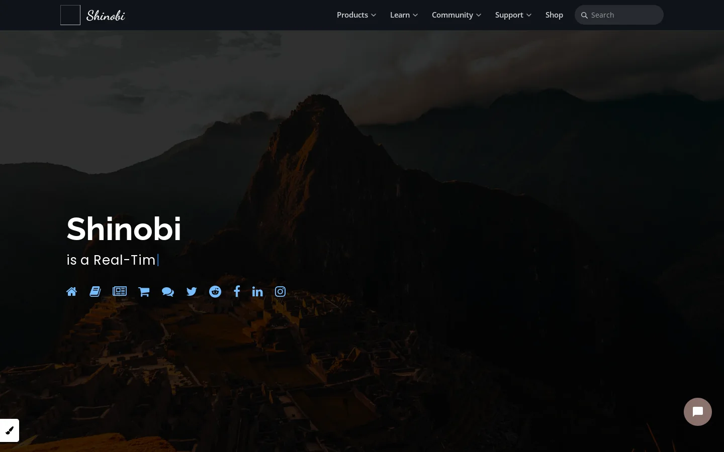 Shinobi Homepage screenshot