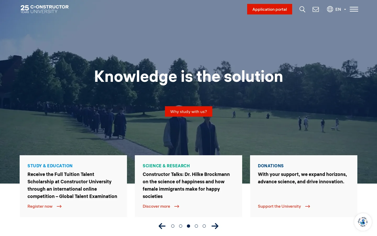 Constructor University Homepage screenshot