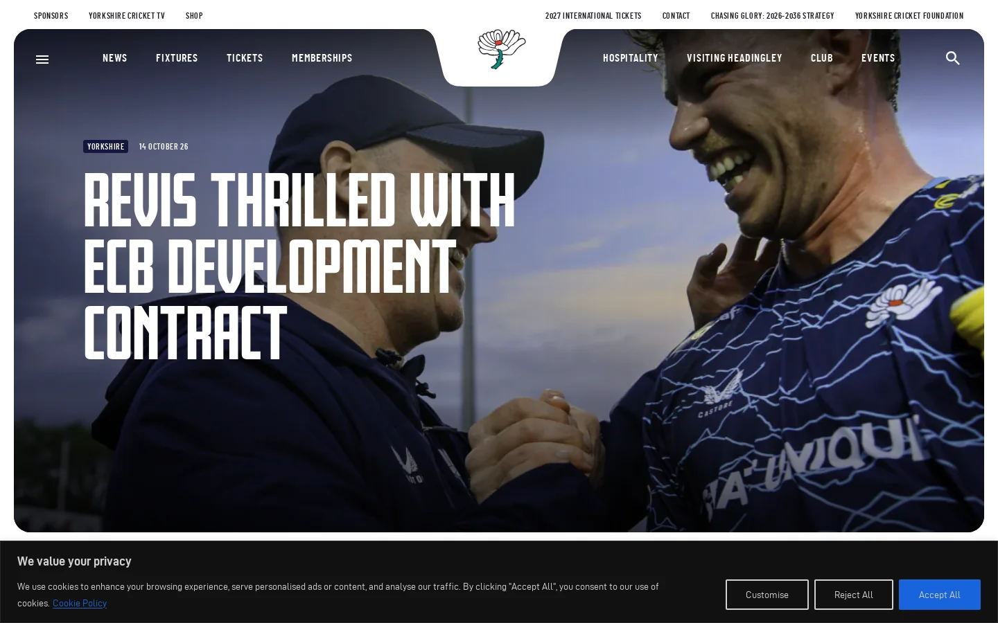 Yorkshire County Cricket Club | Homepage | Yorkshire Cricket Homepage screenshot