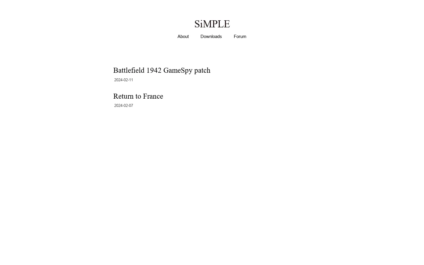 SiMPLE Homepage screenshot