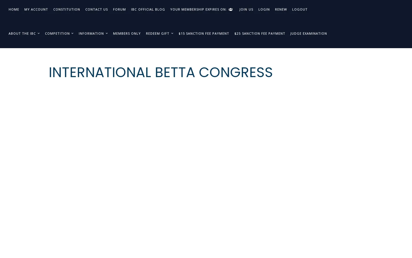 International Betta Congress – We keep, breed and show bettas. Homepage screenshot