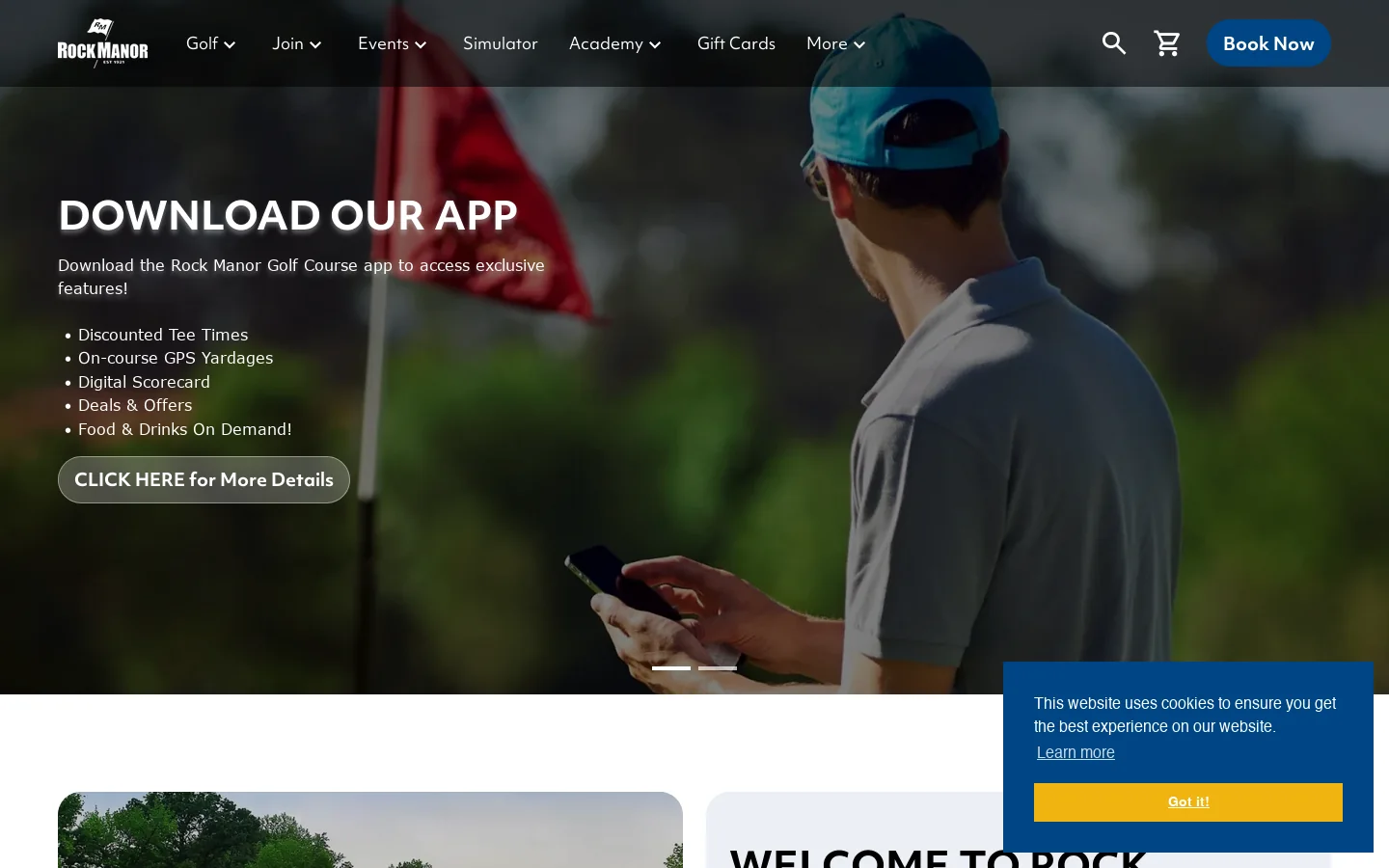 Rock Manor Golf Club Homepage screenshot