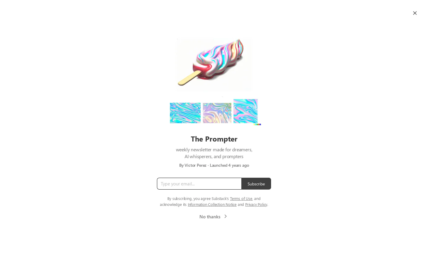 The Prompter Homepage screenshot