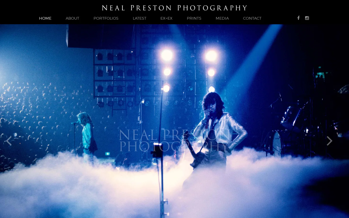 Neal Preston Photography - Rock Photographer Homepage screenshot