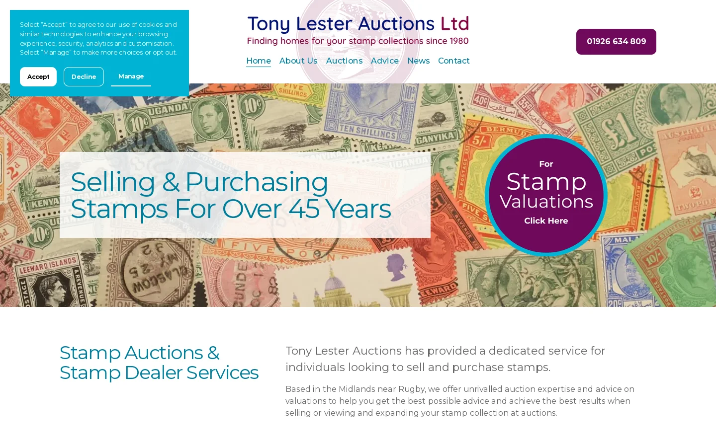 Tony Lester Homepage screenshot
