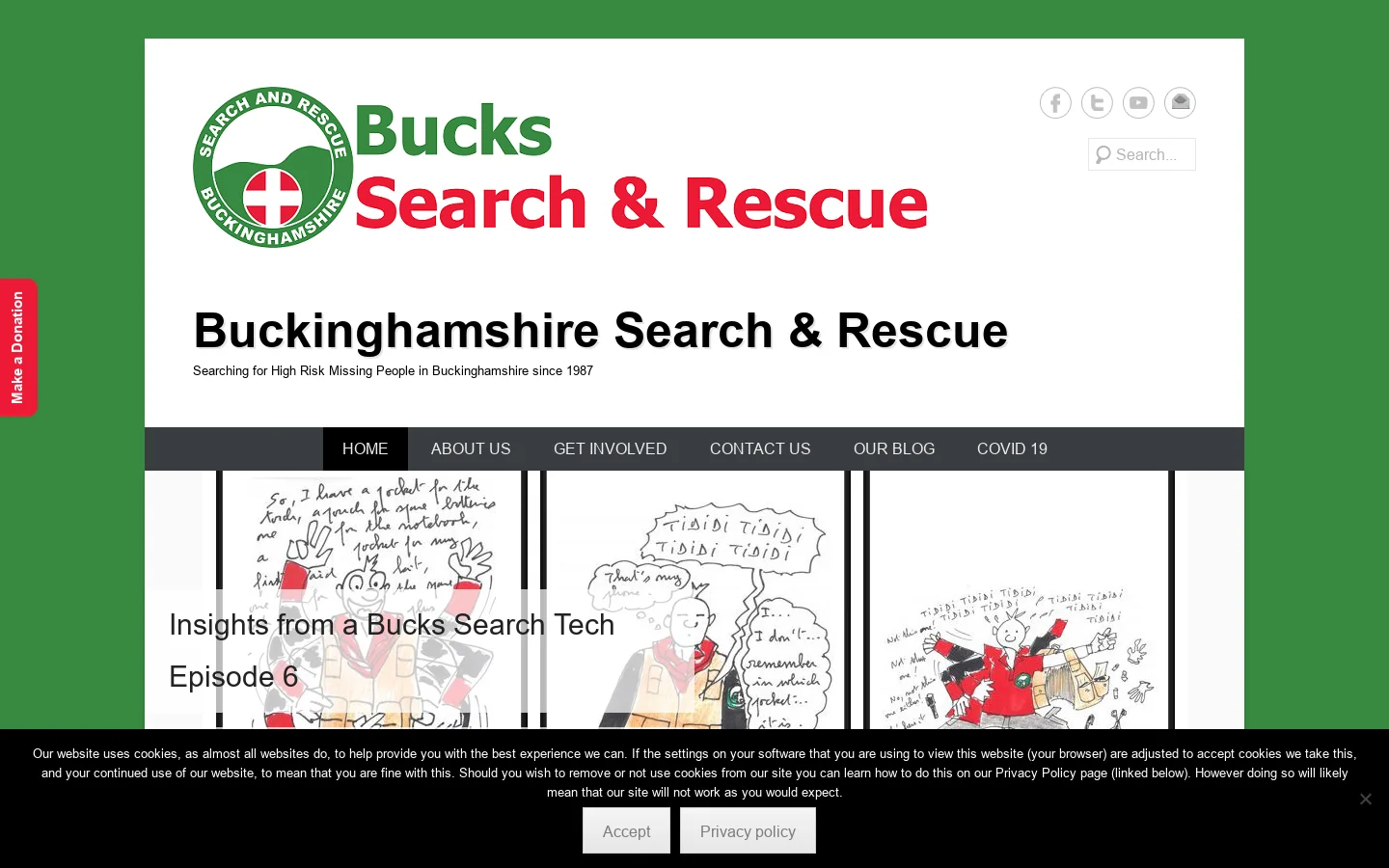 Buckinghamshire Search & Rescue – Searching for High Risk Missing People in Buckinghamshire since 1987 Homepage screenshot