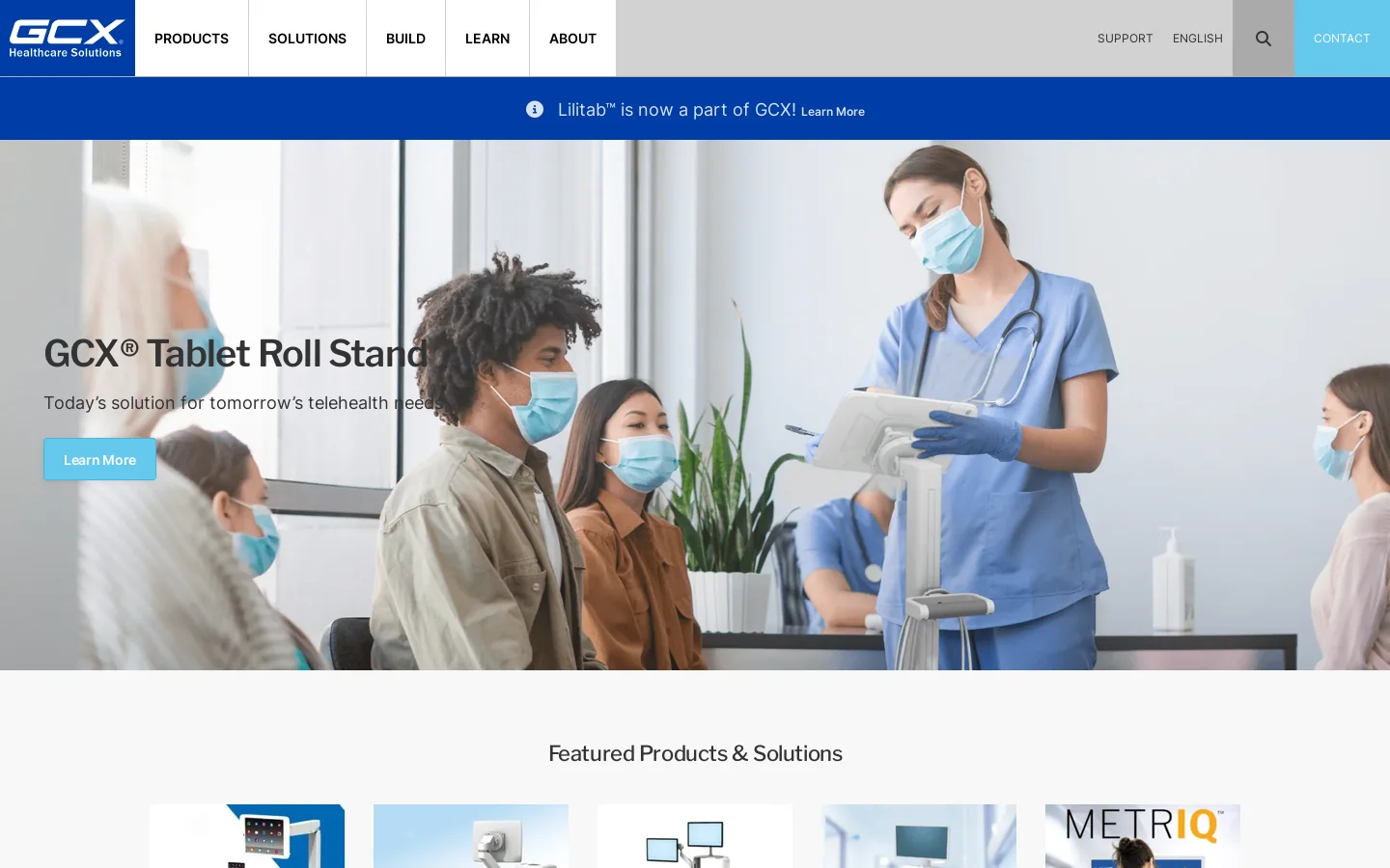 GCX Healthcare Solutions Homepage screenshot