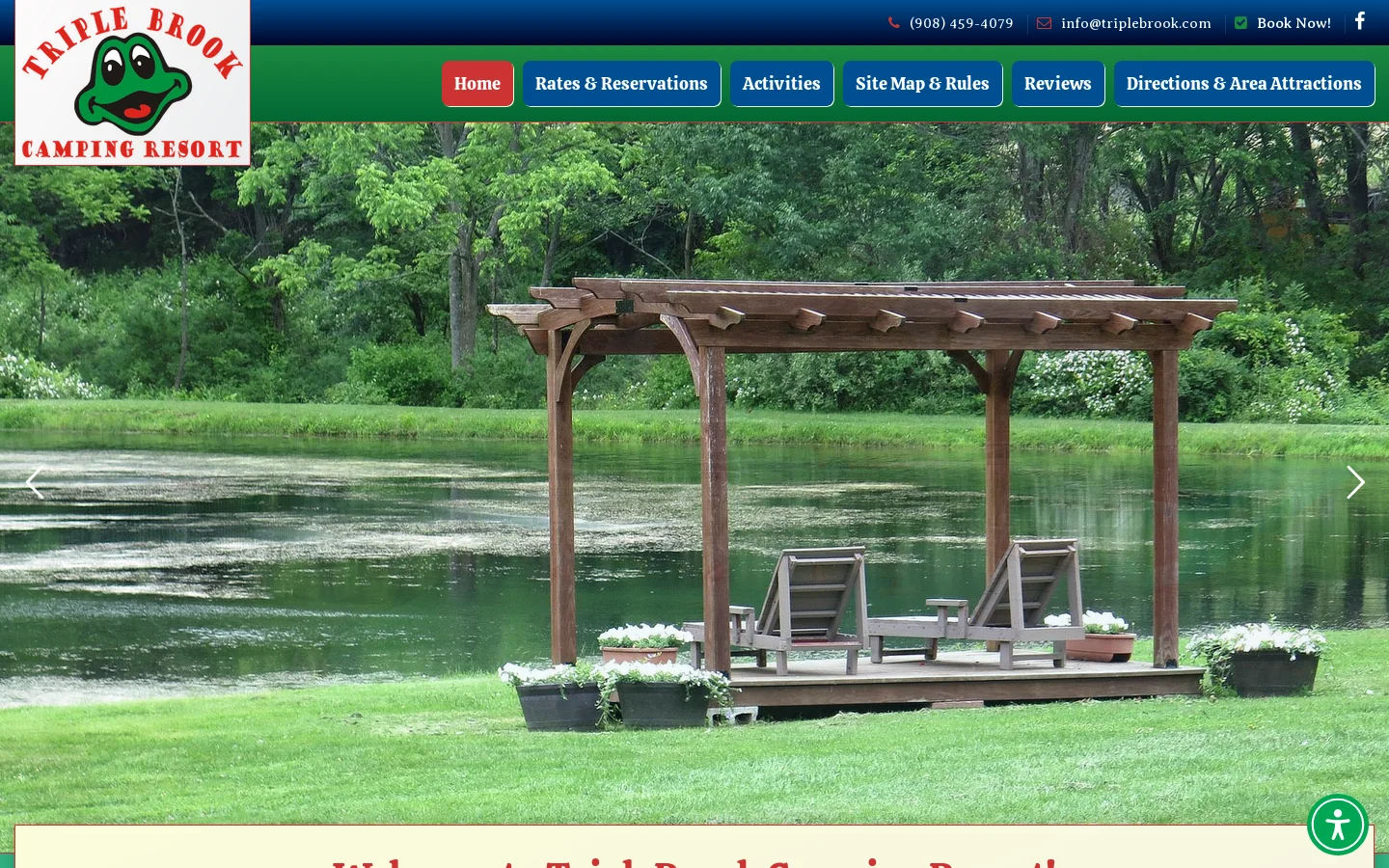 TripleBrook Camping Resort Homepage screenshot