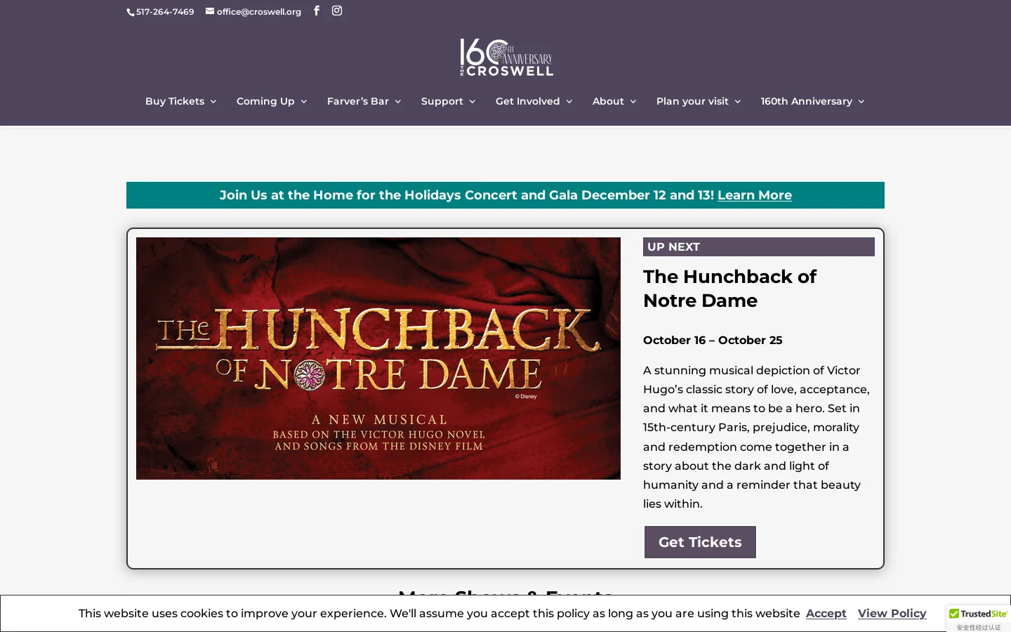 Croswell Opera House Homepage screenshot