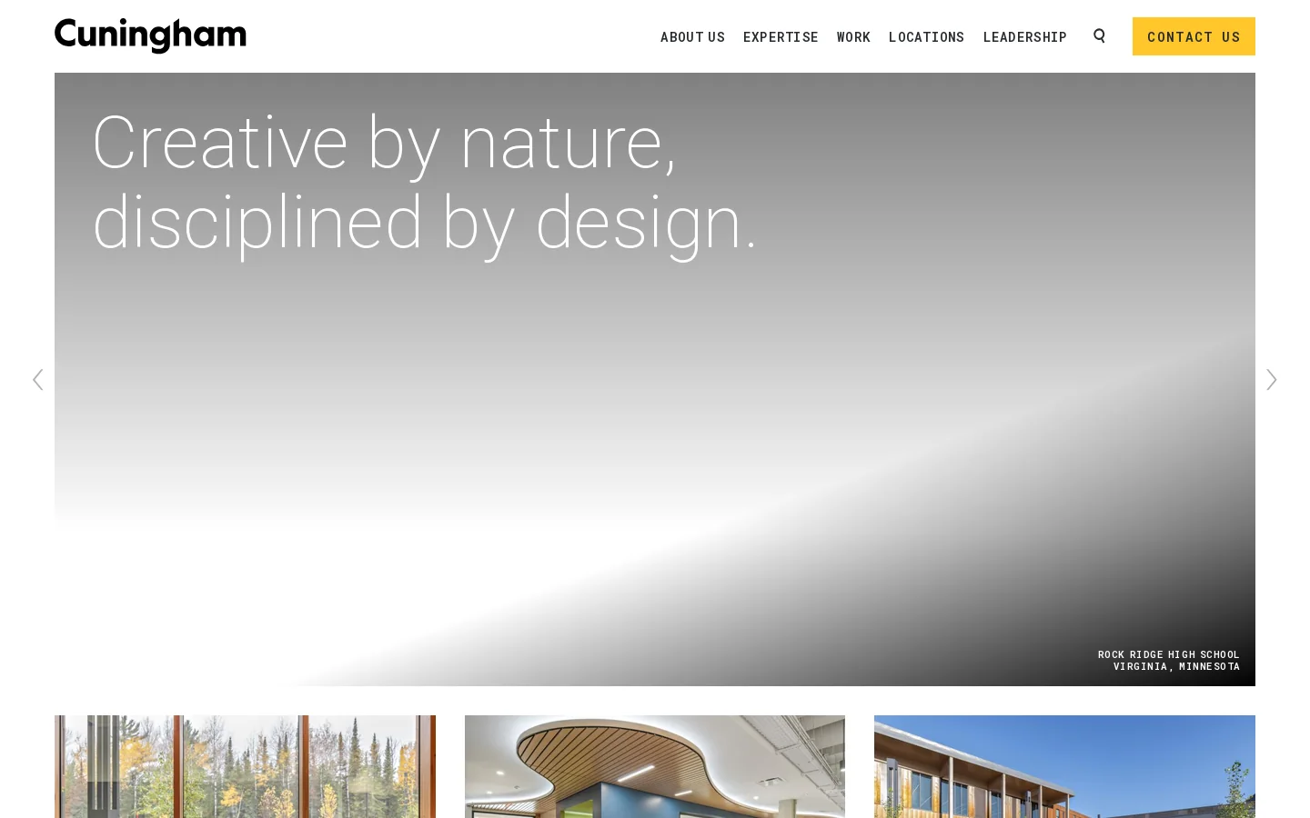 Cuningham Homepage screenshot