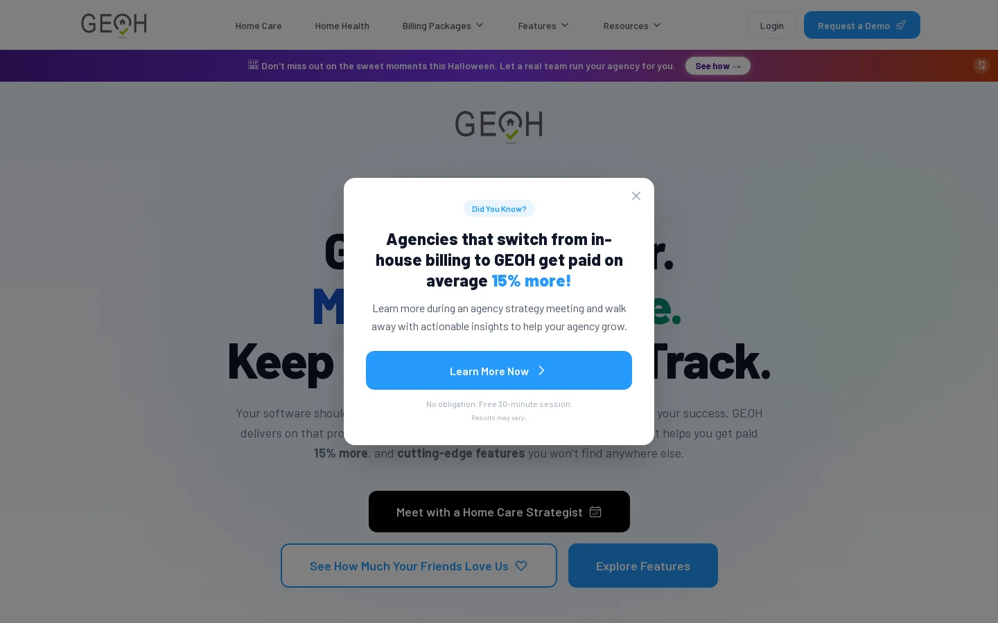GEOH Homepage screenshot
