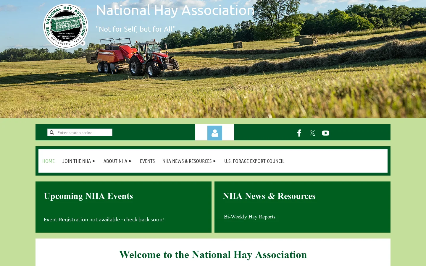 National Hay Association Homepage screenshot