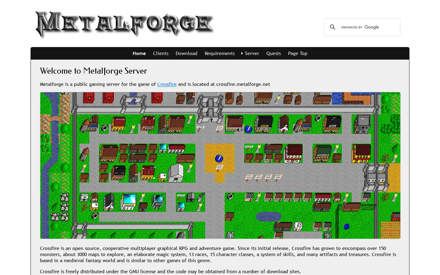 Metalforge Server Homepage screenshot