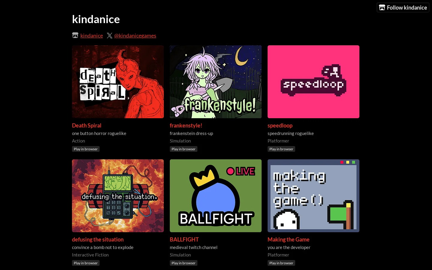 kindanice Homepage screenshot