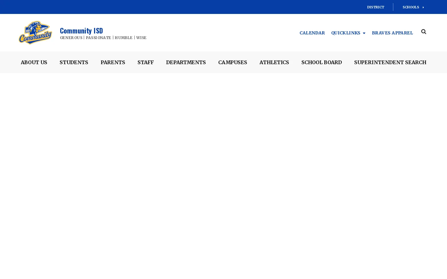 Home - Community Independent School District Homepage screenshot