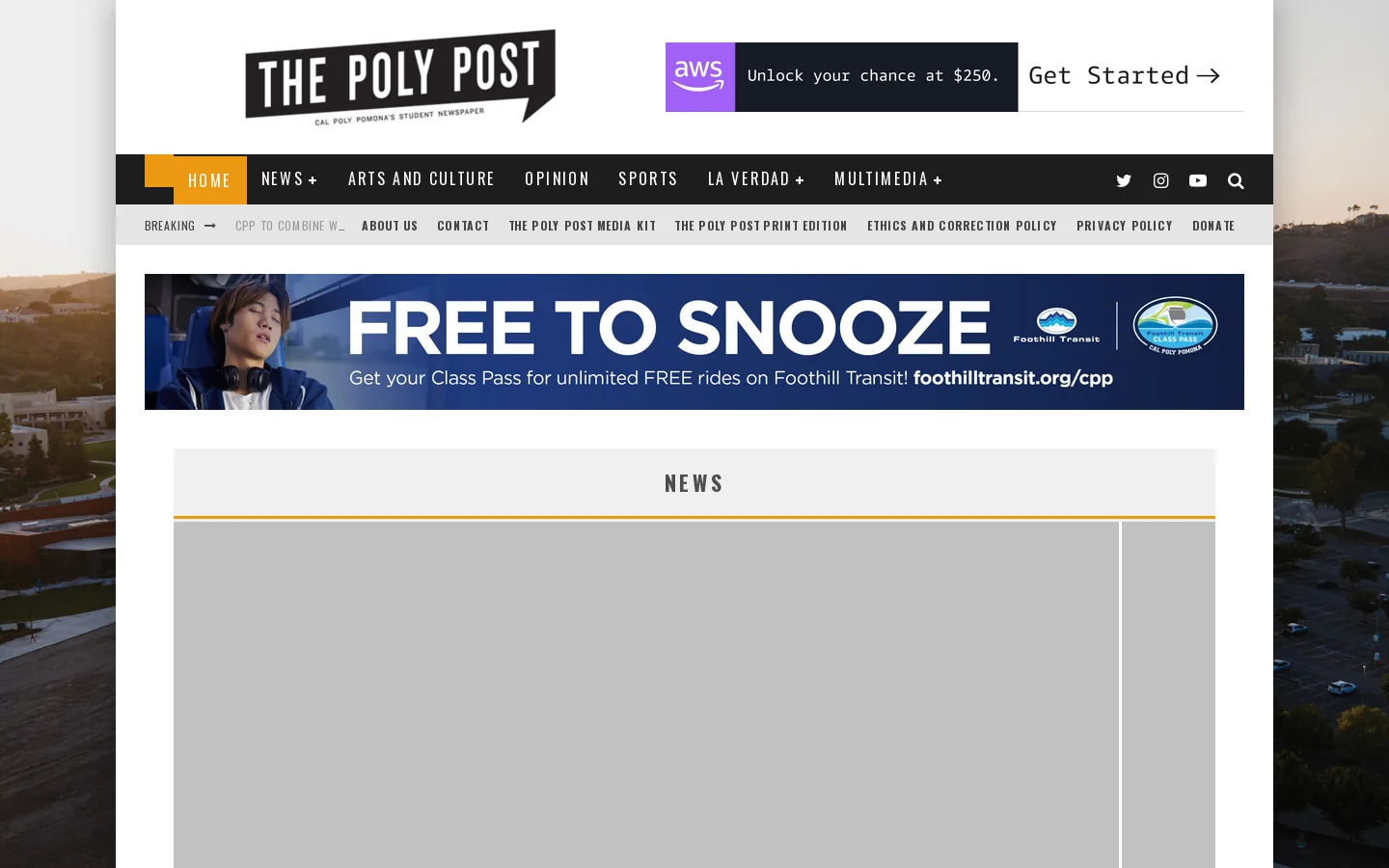 The Poly Post Homepage screenshot