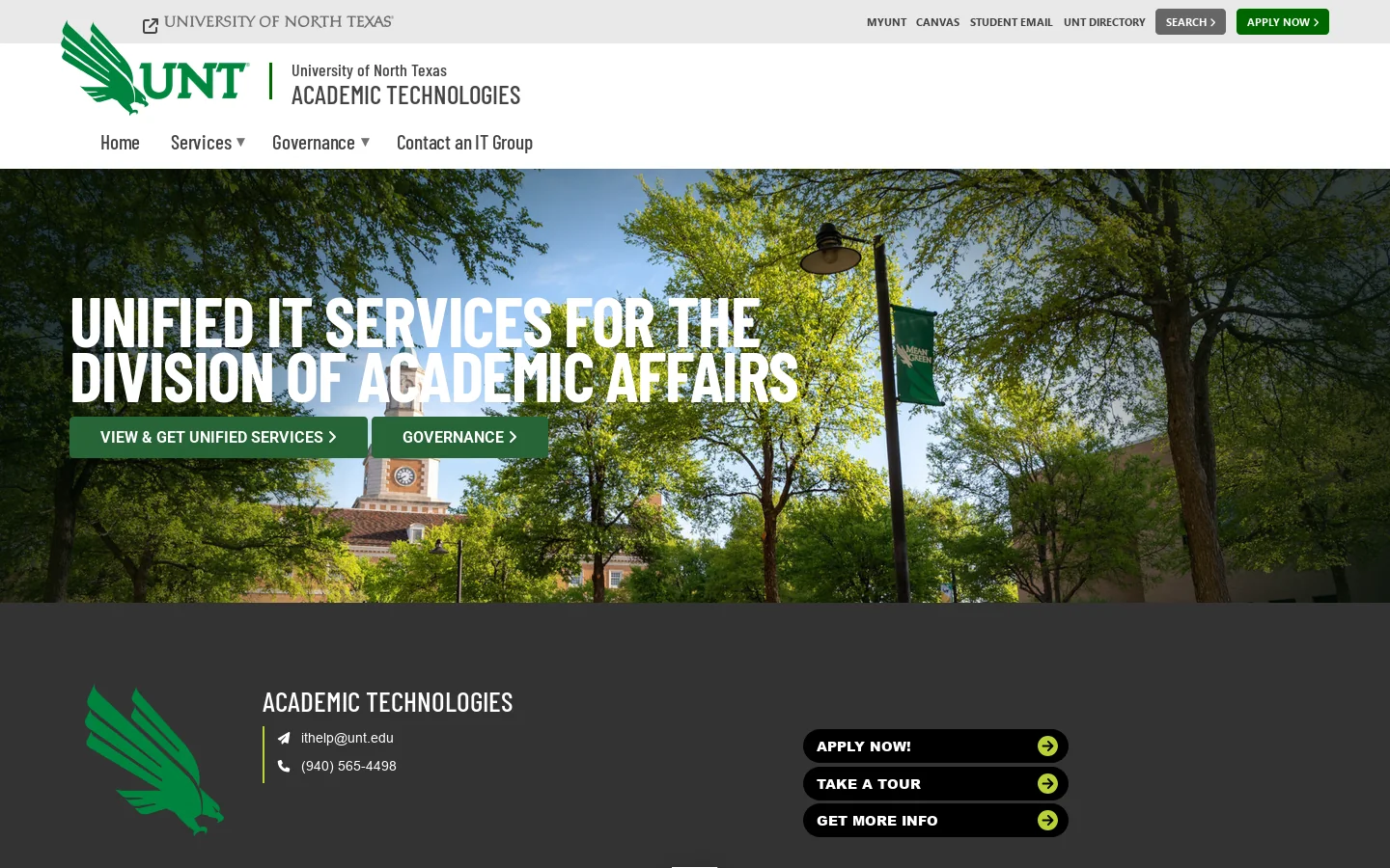 Academic Technologies Homepage screenshot
